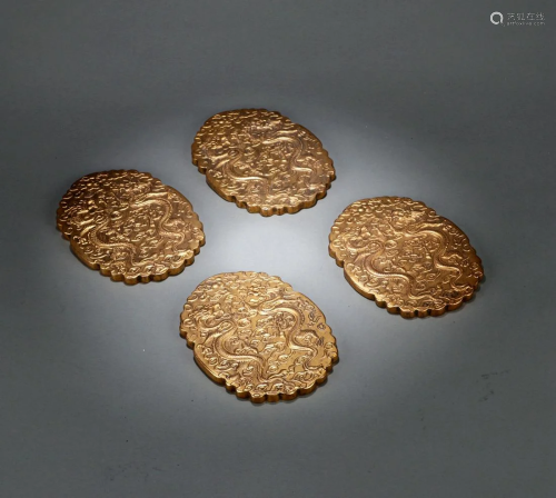 A SET OF FOUR CHINESE BRONZE PENDANT…