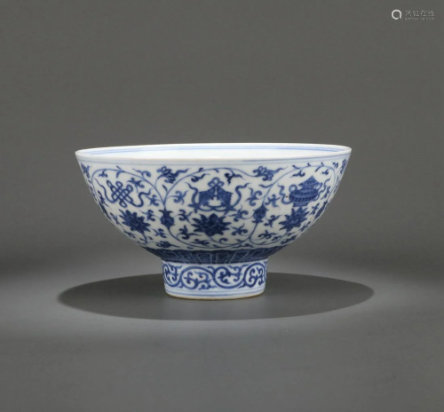 A CHINESE BLUE AND WHITE BOWL, XUANDE MAR…