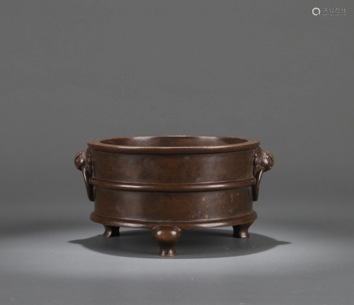 A CHINESE BRONZE CENSER, XUANDE MARK BUT …