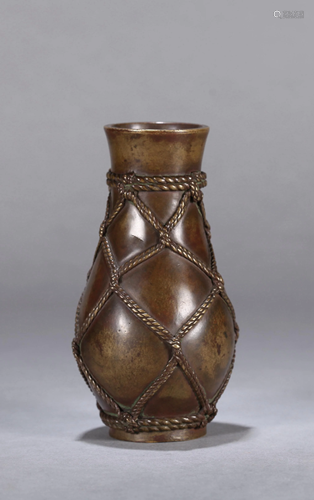 A CHINESE BRONZE VASE, XUANDE MARK BUT 17…