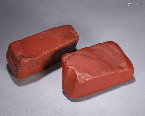 A PAIR OF CHINESE SOAPSTONE PAPER WEIGHTS…