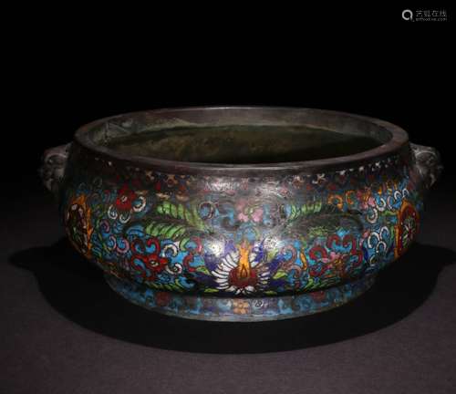 A CHINESE  
CLOISONNE INCENSE BURNER