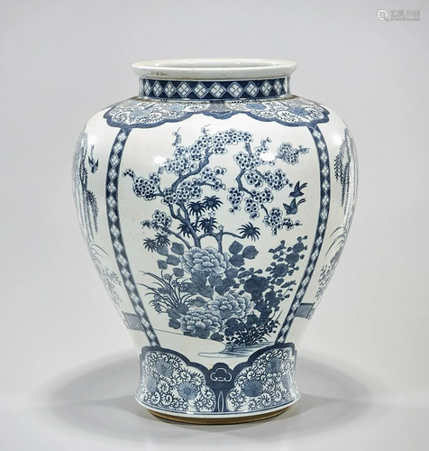 Large Chinese Blue and White Porcelain Vase