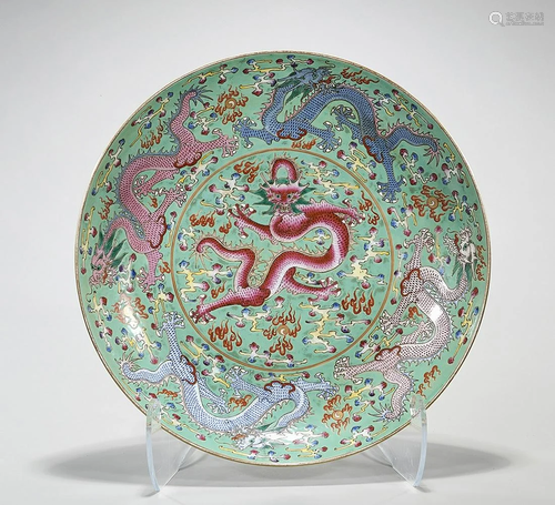 Chinese Enameled Porcelain Charger