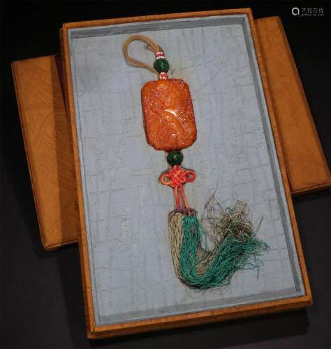 A CHINESE BEESWAX PENDANT