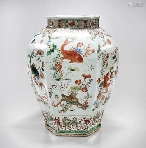 Large Chinese Enameled Porcelain Vase