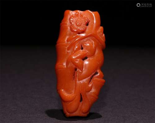 A CHINESE BEEWAX CARVING