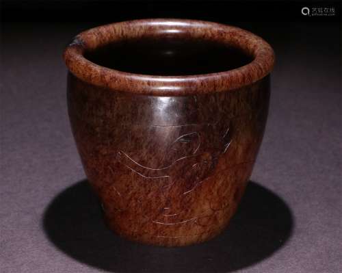 A CHINESE HETIAN JADE CUP