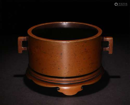 A CHINESE BRONZE INCENSE BURNER