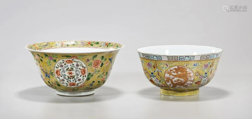 Two Chinese Enameled Porcelain Bowls