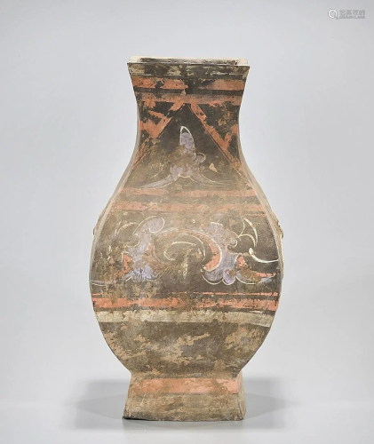 Chinese Unglazed Painted Pottery Vase