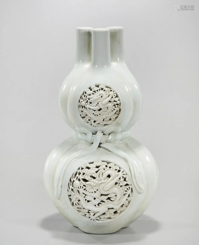 Chinese Glazed Porcelain Triple Gourd Vase