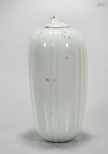 Chinese Blanc de Chine Porcelain Covered Vase