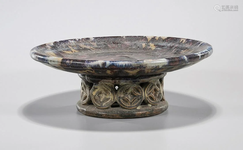 Chinese Glazed Ceramic Stem Dish