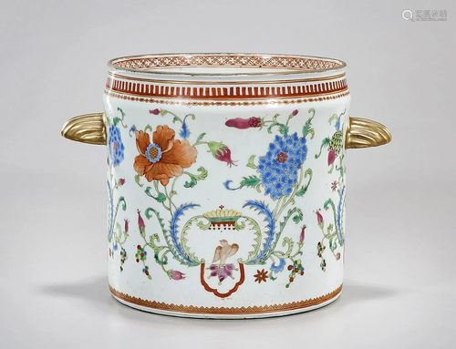 Chinese Enameled Porcelain Brush Pot