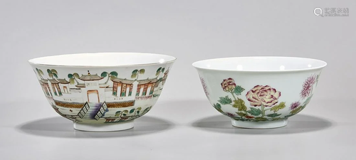 Two Chinese Enameled Porcelain Bowls