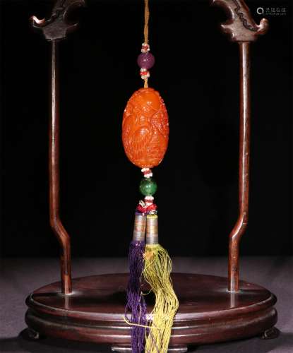 A CHINESE BEEWAX PENDANT