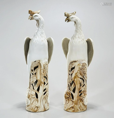 Two Chinese Porcelain Phoenix