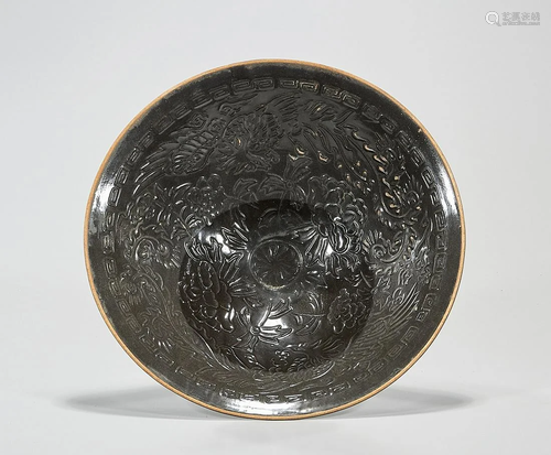 Chinese Black Glazed Ceramic Bowl