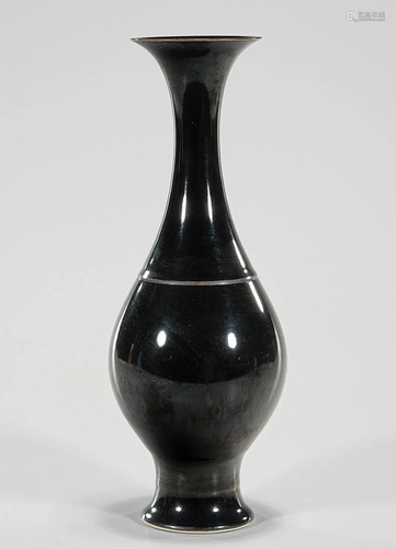 Chinese Black Glazed Porcelain Vase