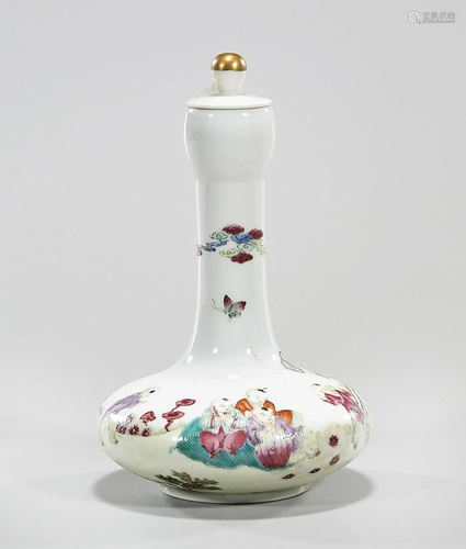 Chinese Enameled Porcelain Covered Vase