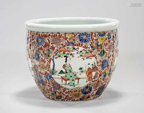 Chinese Enameled Porcelain Jardiniere