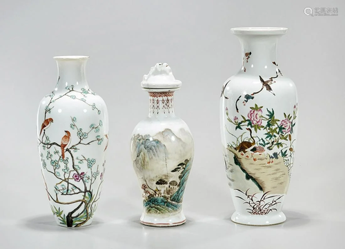 Group of Three Chinese Enameled Porcelains