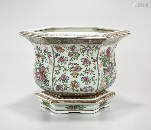 Chinese Enameled Porcelain Jardiniere