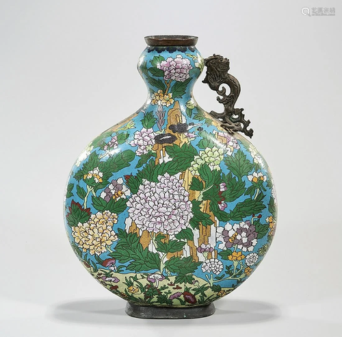 Chinese Cloisonne Moon Flask