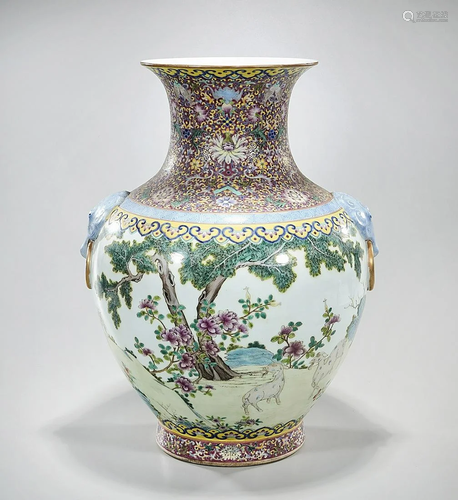 Large Chinese Enameled Porcelain Vase