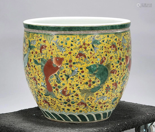 Chinese Enameled Porcelain Fish Bowl