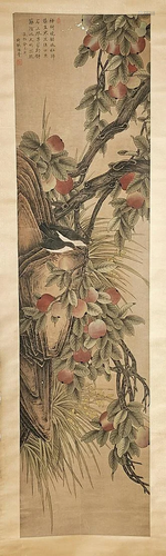 Chinese Ink and Color Scroll Painting