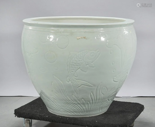 Large Chinese Glazed Porcelain Fish bowl