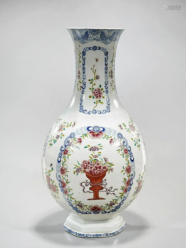 Tall Chinese Enameled Porcelain Globular Vase