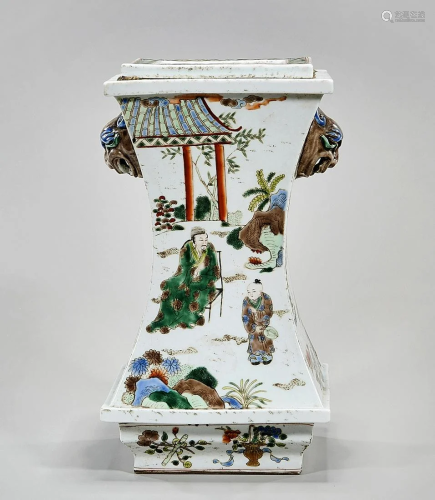 Chinese Enameled Porcelain Covered Gu-Form Vase