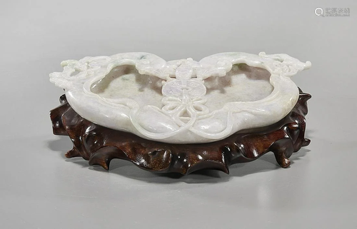 Chinese Carved Jadeite Brush Washer