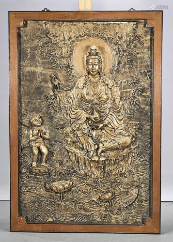Chinese Framed High Relief Artwork