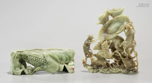 Chinese Jade Mouse Group Carving