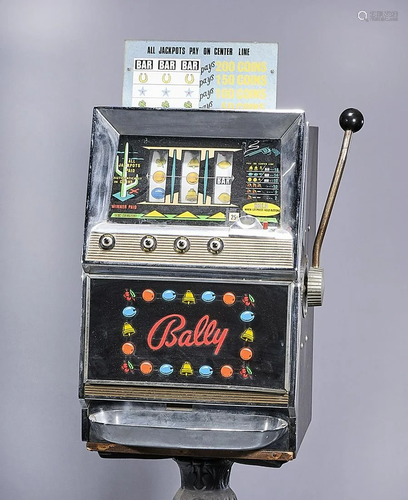 Vintage Bally Slot Machine on Pedestal