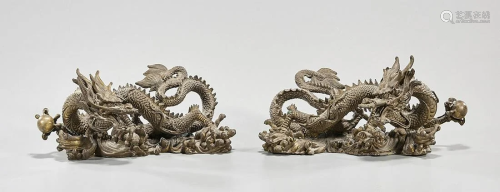Pair Chinese Metal Dragons