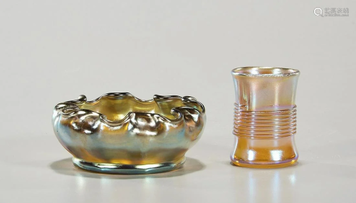 Two Tiffany Favril Glass Items