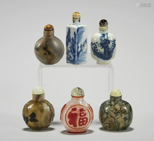 Group of Six Chinese Snuff Bottles