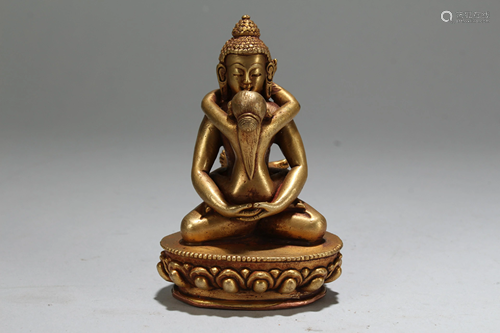 An Estate Tibetan Gilt Religious Buddha Statue