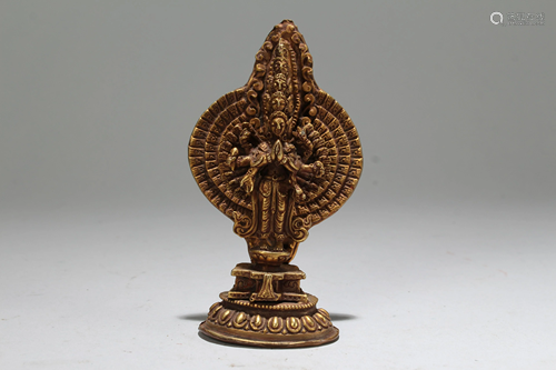 An Estate Tibetan Gilt Religious Buddha Statue