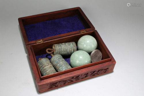 A Chinese Lidded Coin-filled Box