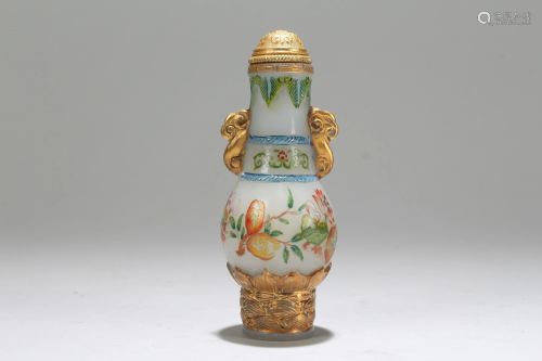 A Chinese Duo-handled Fortune Snuff Bottle