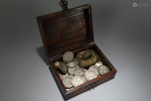 An Estate Chinese Lidded Coin-filled Box