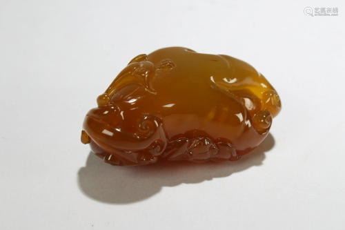 An Estate Chinese Agate-curving Fortune Buddha