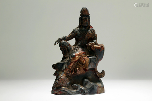 A Chinese Pondering-pose Estate Guanyin Religious