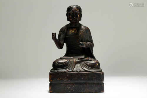 A Chinese Pondering-pose Chinese Buddha Statue …